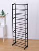 10 Tier Stackable Shoe Rack Storage Rack Black Organiser Shelf Unit Space Saving