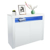 LED Sideboard Cabinet Storage Cupboard 2 Doors Unit High Gloss Front Dining Room