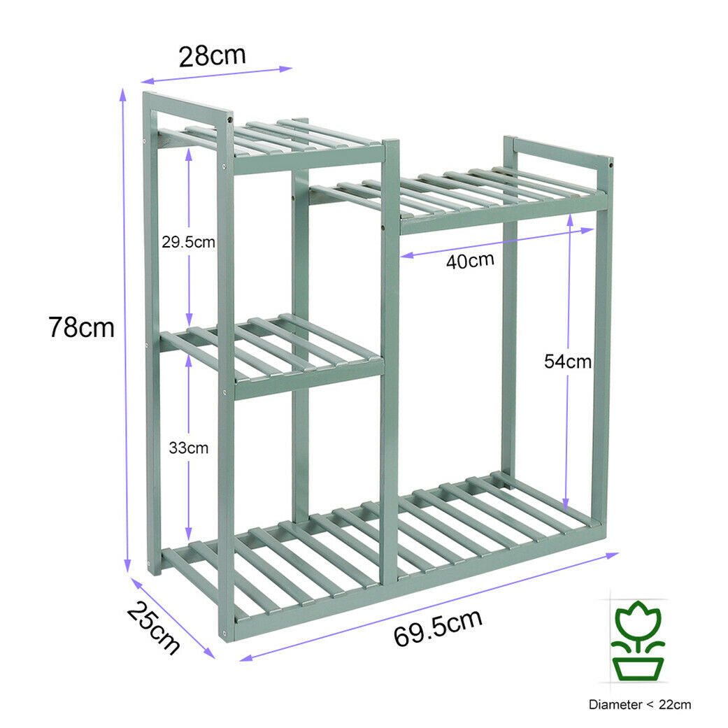 Thicken Bamboo Plant Stand Strong 5 Tier Flower Display Rack Holder Home Garden