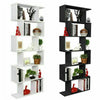 Wooden Bookshelves 6 Tier Storage shelf S Shape Bookcase Display Shelving Unit