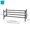 Knight Extendable Shoe Rack Chrome Black Stackable Storage Pine Wood All Design