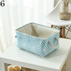 Canvas Fabric Storage Basket Folding Box For Laundry Basket With Handle-