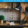 Metal Swing Arm Desk Lamps with LED Bulb Clamp Adjustable Table Lamp for Bedroom