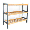 3 TIER NATURAL WOODEN BAMBOO SHOE RACKS STORAGE ORGANISER STAND SHELF UNIT