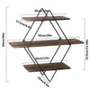 Rustic Wood Geometric Style Wall Floating Shelves for Bedroom Bathroom Kitchen