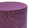 Velvet Plush Gem Studded Sparkle Dressing Table Stool Footstool Chrome Band