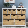 Large Chest of Drawers with Baskets Solid Wood Hallway Bedroom Living Room