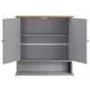 Bathroom Mirror Cabinet Grey Bamboo Wooden Double Wall Mounted Unit Christow