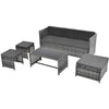 Garden Patio Furniture Rattan Sofa Set with Cushions Sun Lounger Recliner Chair
