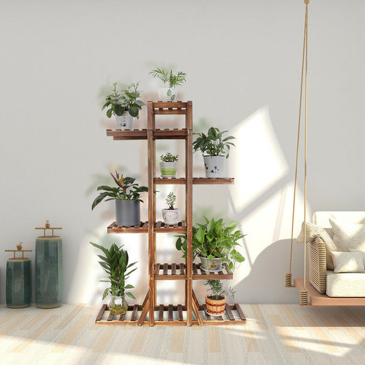 Solid Wood Plant Stand Multi-Tier Garden Planter Flowers Pots Shelf Garden Rack
