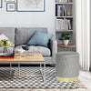 Ottoman Round Footstool With Lift of Lid Storage Lounge Padded Footstool Velvet