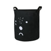 Kids Baby Toy Useful Canvas Laundry Basket Storage Bag With Leather Handbag