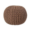 Cotton Knitted Pouffe & Footstool Round Large Chunky Ottoman Stool