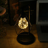 Retro Black Geometric Wire Industrial LED Light Bulb Bed Side Battery Table Lamp