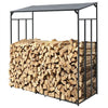 187cm Metal Garden Shelter Canopy Roof Outdoor Wooden Shed Firewood Storage Rack