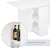 Mondeer Mobile Drop Leaf Table Folding Dining Table with 1 Drawer 2 Shelves