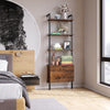 Bookcase Ladder Shelf 3-Tiers Wall Shelf with 2 Drawers Vintage 185x60x30cm