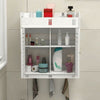 Wall Mounted Cabinet Bathroom Home White Double Door Vanity Storage Cupboard