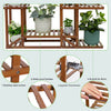 Wooden Plant Shelf Ladder Style Flower Pots Corner Stand Storage Unit In/Outdoor