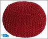 Knitted Moroccan 50Cm Large Round Pouffe Footstool Foot Stool Living Room New