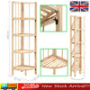 4 Tier Cedar Wooden Corner Shelf Standing Display Storage Rack Unit Foldable New