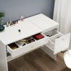 2 Drawers Flip up Mirror Storage Makeup Dressing Table Dresser Desk Furniture UK
