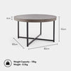 Concrete Effect Coffee Table Round Grey Modern Portable Industrial Style