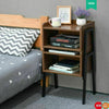 Industrial Bedside Table Storage Shelf Vintage Nightstand End Table Side Cabinet
