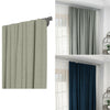 Pair Thick Blackout Eyelet Ring Top Curtains Pencil Pleat Panel Door Curtain Gre