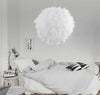 White Feather Ceiling Pendant Light Shade Modern Bedroom Nordic Style Night Lamp