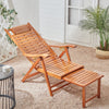 Foldable Sun Lounger Deck Chair Reclining Bamboo Wood Garden Poolside Chair Bed