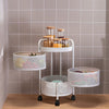 3-6 Tier Rotating Kitchen Trolley Storage Shelf Rack Fruit Vegetable Organizer