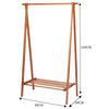 Floor Stand Garment Rail Wooden Clothes Hanging Display Rack With Shelf Bedroom