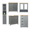 Bathroom Cabinet w/ Doors&Shelves Cupboard Storage Unit 5 Styles Furniture Grey