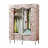 Large Fabric Canvas Wardrobe With Hanging Rail Shelving Clothes Storage Cupboard