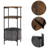 Coffee Table Round End Table 3 Tier Side Table Bedside Table with Storage Basket
