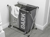 Large 2 Section Laundry Washing Clothes Bag Hamper Sorter Folding Organiser Rack