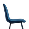 2 Pcs Dining Chair Velvet Upholstered Kitchen Metal Legs Chair Dining Room Blue