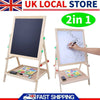 2 in1 Kid Easel Standing Dual Sided Blackboard Whiteboard Art Chalk Board Gift