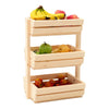 Wooden Natural/White Vegetable Fruit Basket Stacking Container Storage Shelf NEW