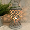Shabby White Metal Lantern French Chic Country Moroccan Garden Candle Rustic