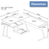 L Shaped Computer Desk Corner Gaming Table Workstation Home Office 112CM Length
