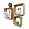 WOODEN WALL FLOATING CUBE BOX SHELF SHELVES UNIT DISPLAY WALLS STORAGE SHELF