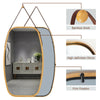 Wall Mount Hanging Rectangle Mirror Beauty Vanity Makeup Mirror Adjustable Strap