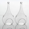 6/12/36X Clear Glass Teardrop Bauble Hanging LED Candle Tea Light Holder Wedding