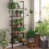 Industrial 5-Tier Storage Shelves Ladder Bookshelf Metal Frame Bookcase Display