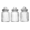 Set of 3 Vintage Glass Jars Airtight Tea Coffee & Sweet Storage Jars