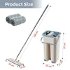 360° Flat Floor Mop And Bucket Set Microfiber 2 Mop Heads Dry Cleaner Cleaning