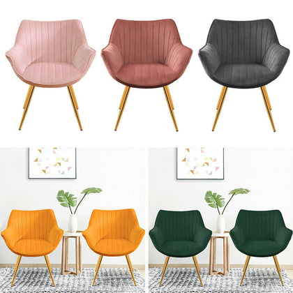 2PCS Dining Chairs Set Velvet Kitchen Accent Chair Seating Home Office Armchair