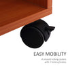 Computer Desk PC Laptop Writing Table Storage Shelf Workstation Wood Cart Wheels